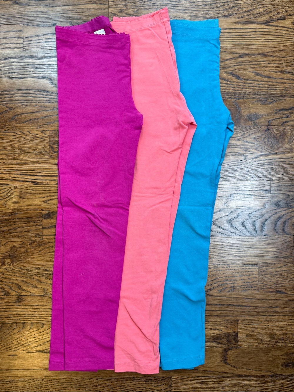 Tea Collection Girls Legging Trio Magenta Dusty Coral Tide Pool Blue Size 8